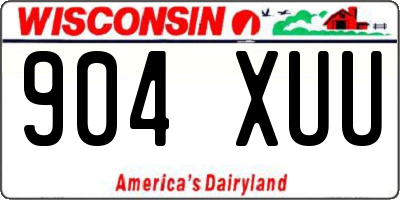 WI license plate 904XUU