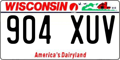 WI license plate 904XUV