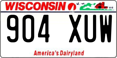 WI license plate 904XUW