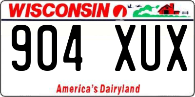 WI license plate 904XUX