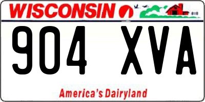 WI license plate 904XVA