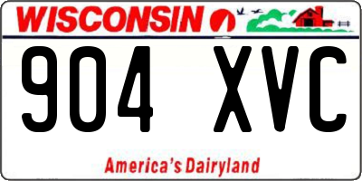 WI license plate 904XVC