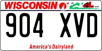 WI license plate 904XVD