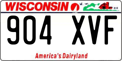 WI license plate 904XVF