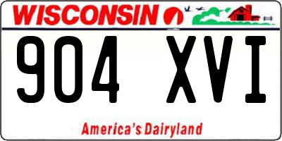 WI license plate 904XVI