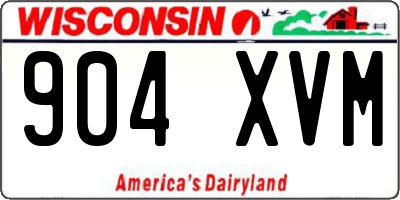 WI license plate 904XVM