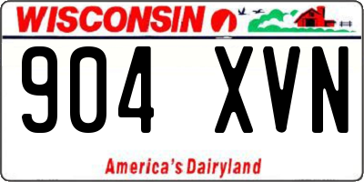 WI license plate 904XVN