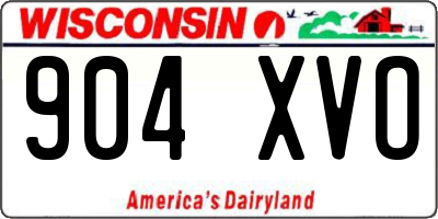 WI license plate 904XVO