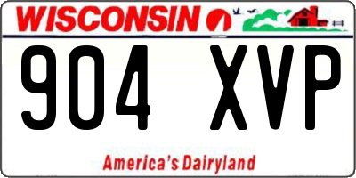 WI license plate 904XVP