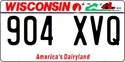 WI license plate 904XVQ
