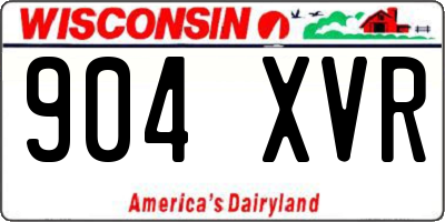 WI license plate 904XVR