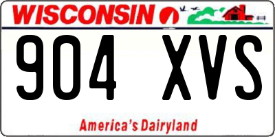 WI license plate 904XVS