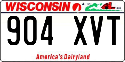 WI license plate 904XVT