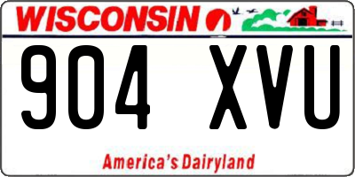 WI license plate 904XVU