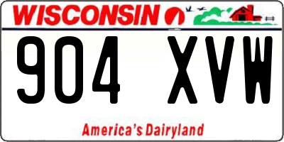 WI license plate 904XVW