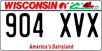 WI license plate 904XVX