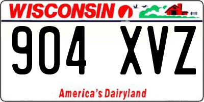 WI license plate 904XVZ