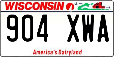 WI license plate 904XWA