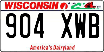 WI license plate 904XWB