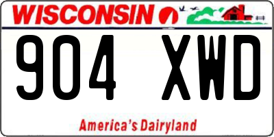WI license plate 904XWD
