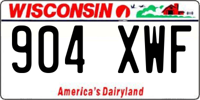 WI license plate 904XWF