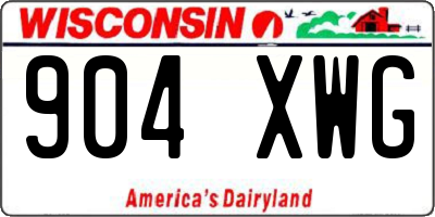 WI license plate 904XWG