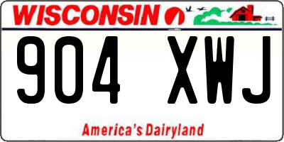 WI license plate 904XWJ