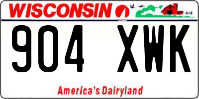 WI license plate 904XWK