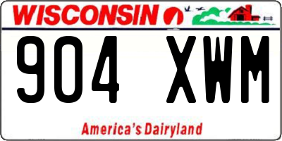WI license plate 904XWM