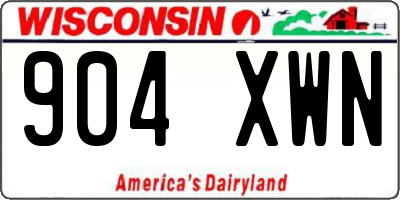 WI license plate 904XWN