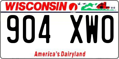 WI license plate 904XWO