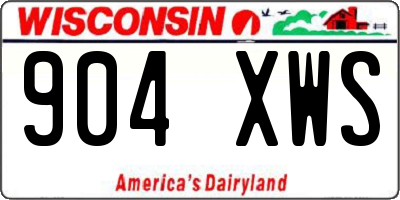 WI license plate 904XWS