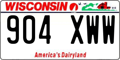 WI license plate 904XWW