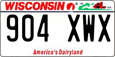 WI license plate 904XWX