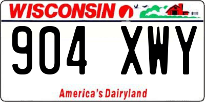 WI license plate 904XWY