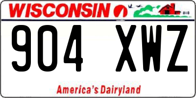 WI license plate 904XWZ