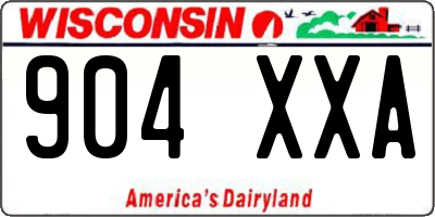 WI license plate 904XXA