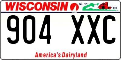 WI license plate 904XXC
