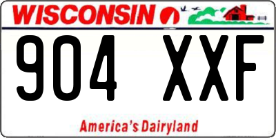 WI license plate 904XXF