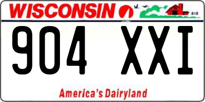 WI license plate 904XXI