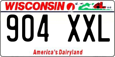 WI license plate 904XXL