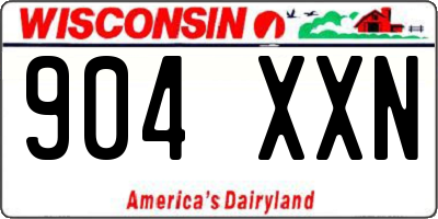 WI license plate 904XXN