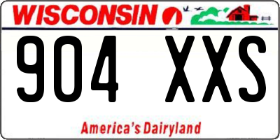 WI license plate 904XXS