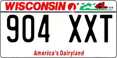 WI license plate 904XXT