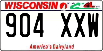 WI license plate 904XXW