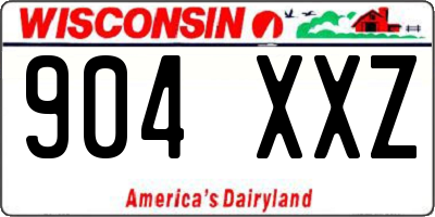 WI license plate 904XXZ