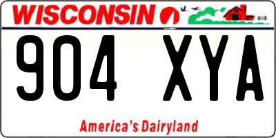 WI license plate 904XYA