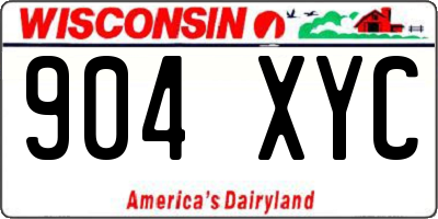 WI license plate 904XYC