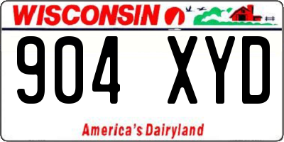 WI license plate 904XYD