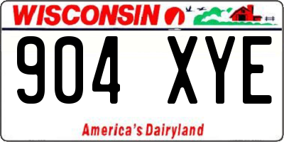 WI license plate 904XYE